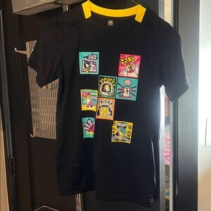 Adidas x Lego VIDIYO Kids GU4279 Black Yellow Short Sleeve T Shirt Size S